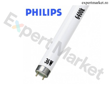 Imagine pentru Tub fluorescent Lumina rece Philips T8 36W 6400 k